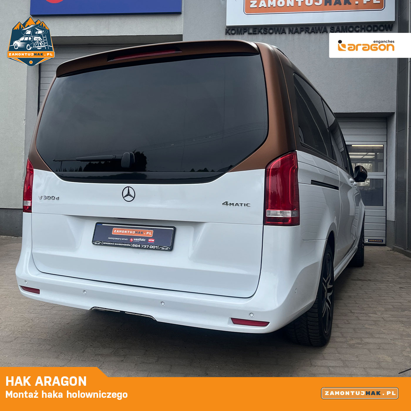 montaż haka w mecedesie v300